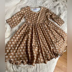 SweetHoney Brown Floral Twirl Dress